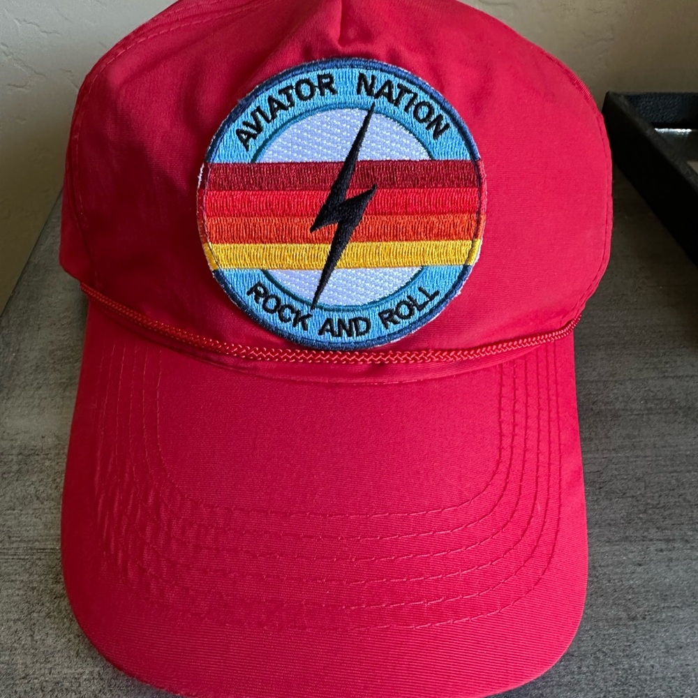 Aviator Nation Vibrant Red Hat with Iconic Patch